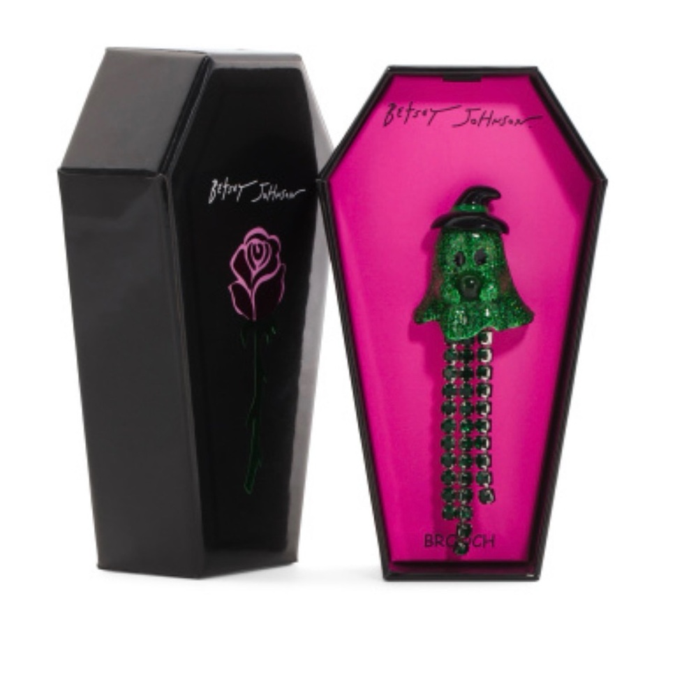 👻🧙Betsey Johnson Green Witch Crystal Fringe Brooch